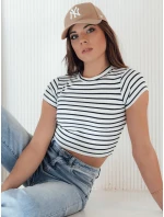 Dámské pruhované tričko LUNA ROSE white Dstreet RY2258