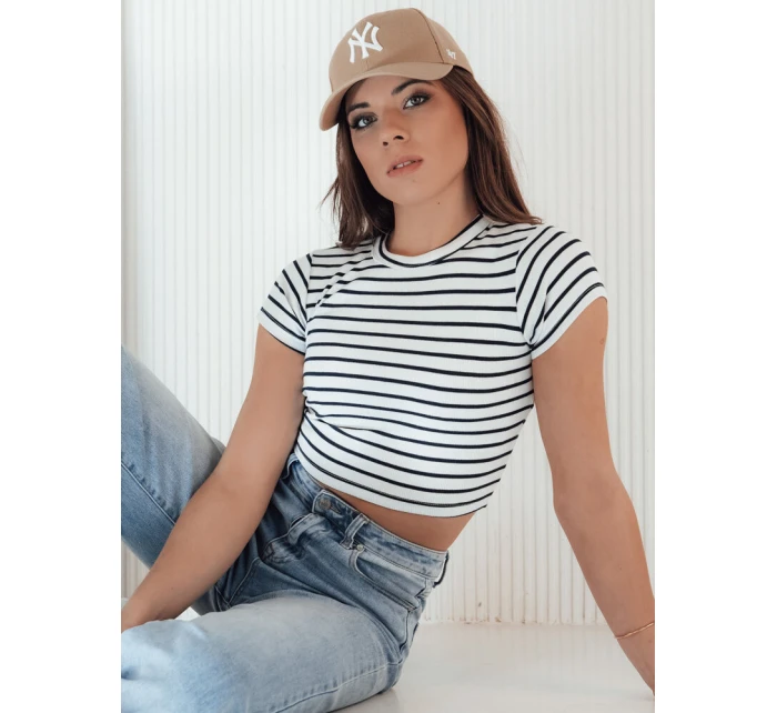 Dámské pruhované tričko LUNA ROSE white Dstreet RY2258