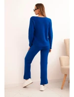 Dámský svetr s širokými nohavicemi a dlouhým rukávem chabrový Dámský svetr s širokými nohavicemi a dlouhým rukávem chabrový