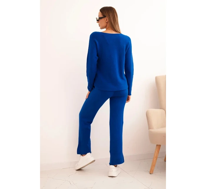 Dámský svetr s širokými nohavicemi a dlouhým rukávem chabrový Dámský svetr s širokými nohavicemi a dlouhým rukávem chabrový