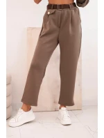 Komplet dámský máslový mikina s kapucí a kalhoty s páskem fango Komplet dámský máslový mikina s kapucí a kalhoty s páskem fango