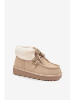 Ženské sněhule z přírodního semiše D.Franklin DFSH375006 světle béžové