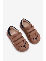 Kožené dětské polobotky Barefoot s Medvídkem model 21958971 Béžové - Bartek S.A.