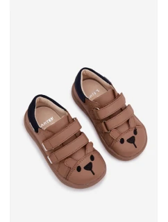 Kožené dětské polobotky Barefoot s Medvídkem model 21958971 Béžové - Bartek S.A.