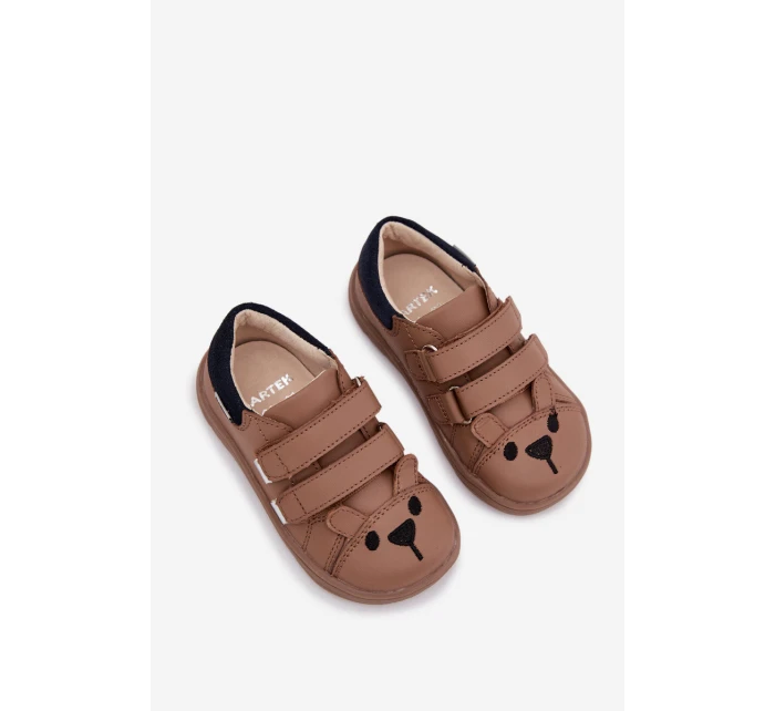 Kožené dětské polobotky Barefoot s Medvídkem model 21958971 Béžové - Bartek S.A.