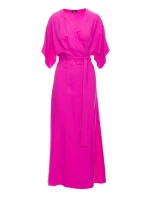 Dámské šaty se zavinovacím vzorem S406 Tmavě růžová - Stylove