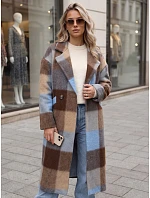 Płaszcz damski dwurzędowy z w niebieski model 22554729 - FashionStreet