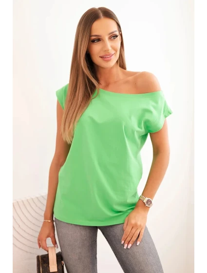 Dámská blůza s odhaleným ramenem zelená Dámská blůza s odhaleným ramenem zelená