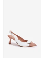 Elegantní Lodičky S Dekorací Eko Kůže Bílé model 21688683 - Boto