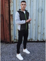 Pánská přechodná prošívaná bunda s kapucí šedá TX4862