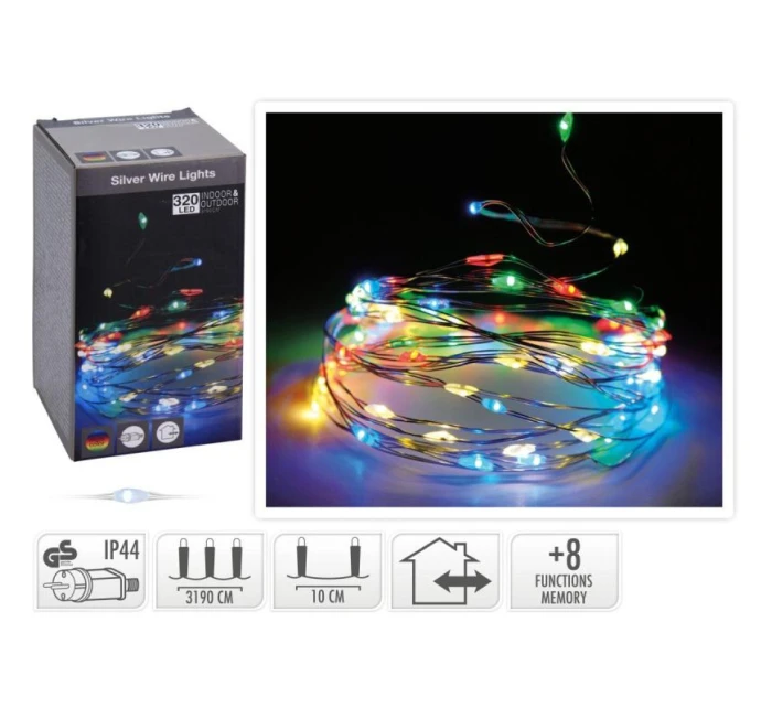 DRÁTĚNÉ SVĚTLO GIRLANDA 320 VEDL VÍCEBAREVNÝ