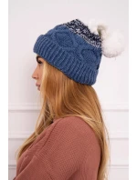 Fleecová čepice Alice K248 denim+white