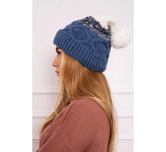 Fleecová čepice Alice K248 denim+white