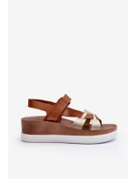 Zazoo 40397 Dámské Kožené Sandály na Platformě Hnědé