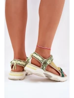 Dámské Sandály Na Suchý Zip model 21694720 Zelené - D.Franklin