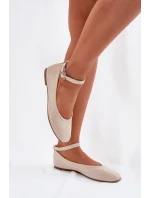 Eko Semišové Baletky S Páskem A Přezkou Béžové model 21698991 - Boto