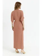 K163 Maxi šaty - růžové