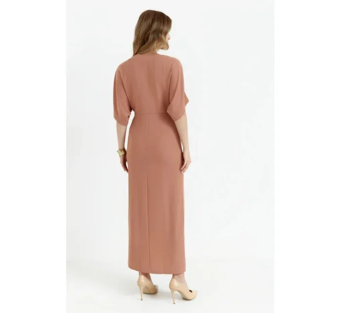 K163 Maxi šaty - růžové