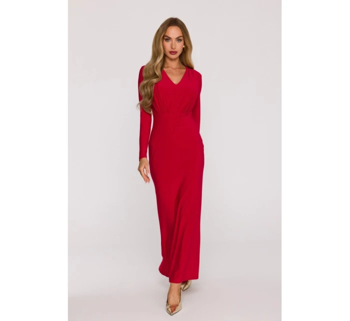 Šaty s řasením a  červené model 21479372 - Moe