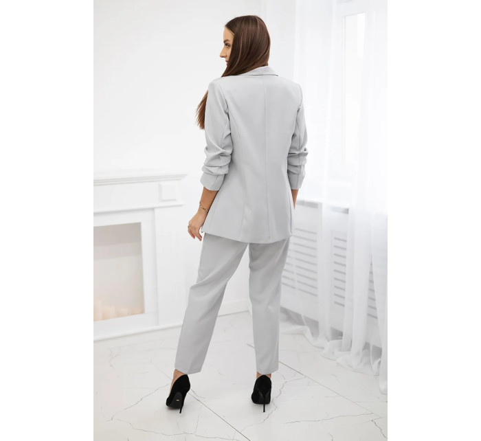 Elegantní set saka a kalhot šedé barvy