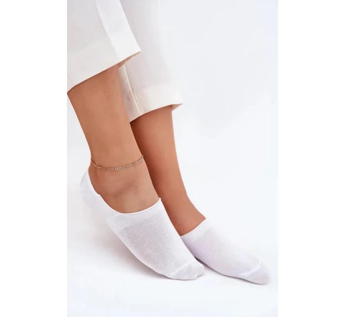Dámské mikro-kotníkové bavlněné ponožky – bílé Dámské mikro-kotníkové bavlněné ponožky – bílé