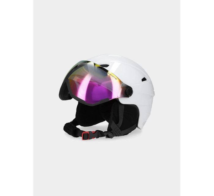Dámská lyžařská helma s vestavěnými brýlemi 4FWAW23AHELF032-10S bílá - 4F