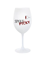 SPOLUPIČKY - bílá sklenice na víno 350 ml