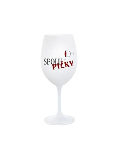SPOLUPIČKY - bílá sklenice na víno 350 ml