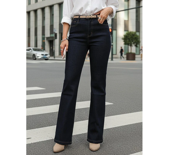 Dámské džíny s vysokým pasem  UY2911 tmavě modré - FashionStreet 