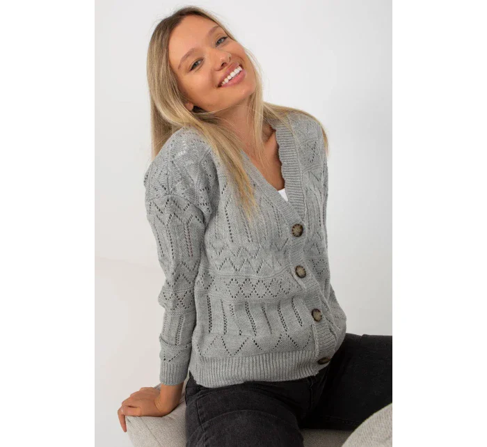 Svetr na zapínání model 175416 Rue Paris Svetr na zapínání model 175416 Rue Paris