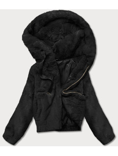 Krátká černá dámská kožešinová bunda model 17552876 - S'WEST