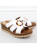 Dámské kožené žabky na platformě bílé model 21904783 - Remonte