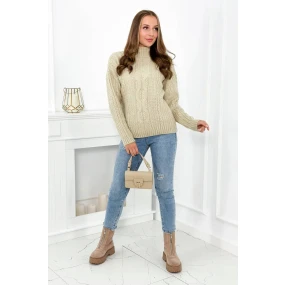 Svetr s rolákem béžový