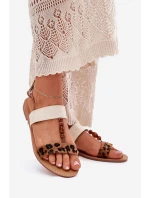 Ploché Dámské Sandály S Leopardí Hnědé model 21702265 - Boto
