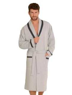 Pánský župan Bruno 564 Světle šedá - De Lafanse