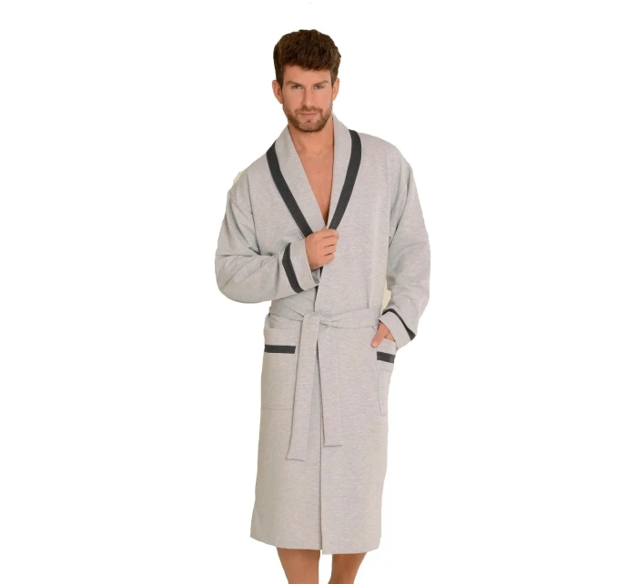 Pánský župan Bruno 564 Světle šedá - De Lafanse Pánský župan Bruno 564 Světle šedá - De Lafanse