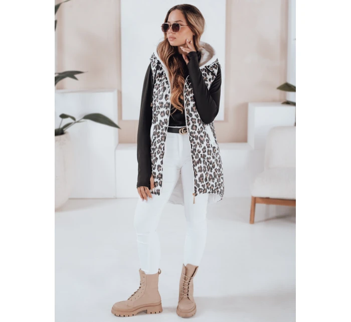 Dámská prošívaná maskáčová vesta ELMERA bílá FashionStreet TY5028