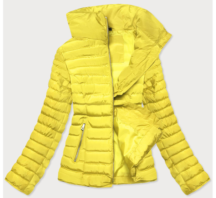 Žlutá prošívaná dámská bunda pro přechodné období (23063-3)