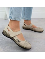 Dámská prolamovaná obuv na suchý zip béžová Unisoft 7026