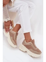 Dámské tenisky s krystaly a beránkovým kožíškem béžové Zarika Dámské tenisky s krystaly a beránkovým kožíškem béžové Zarika