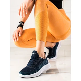 Zajímavé  tenisky modré dámské bez podpatku