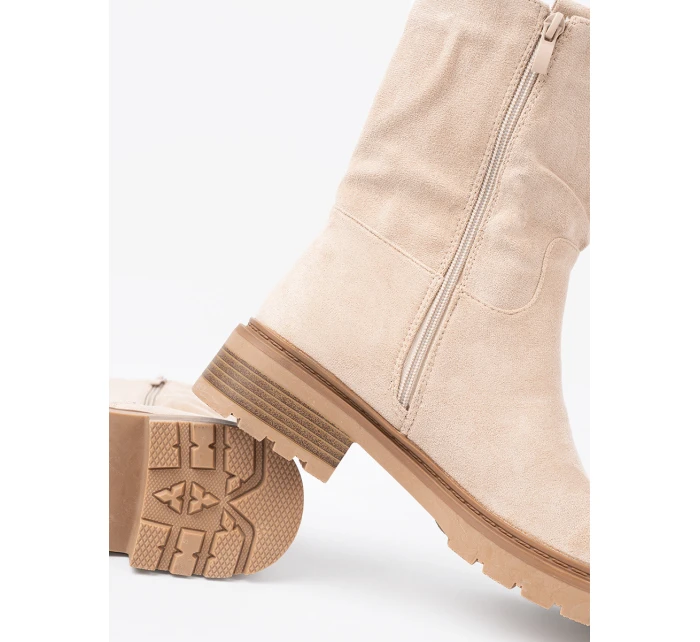 Zajímavé Jasnobeżowy dámské kotníčkové boty platforma Zajímavé Jasnobeżowy dámské kotníčkové boty platforma