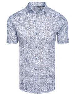 Pánská vzorovaná košile s krátkým rukávem modrá FashionStreet KX1054