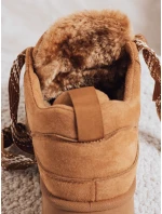 Dámské tenisky s kožešinou na platformě camel FashionStreet ZY1068 Dámské tenisky s kožešinou na platformě camel FashionStreet ZY1068