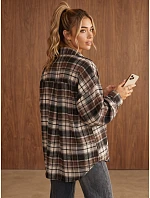 Koszula damska oversize w brązowa model 22394747 - FashionStreet Koszula damska oversize w brązowa model 22394747 - FashionStreet
