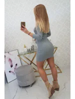 Šaty s ozdobnými knoflíky šedé Šaty s ozdobnými knoflíky šedé