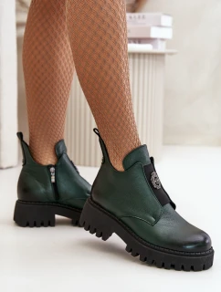 Zazoo Dámské kožené boty s ozdobou model 21669311 - Boto