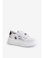 Dámské Kožené Tenisky Na Platformě S  A  Bílé model 21675574 - VINCEZA