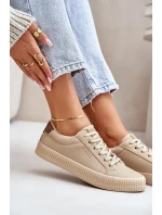Zateplené Dámské Tenisky Big Star model 21676078 Béžové - Big Star Shoes Zateplené Dámské Tenisky Big Star model 21676078 Béžové - Big Star Shoes