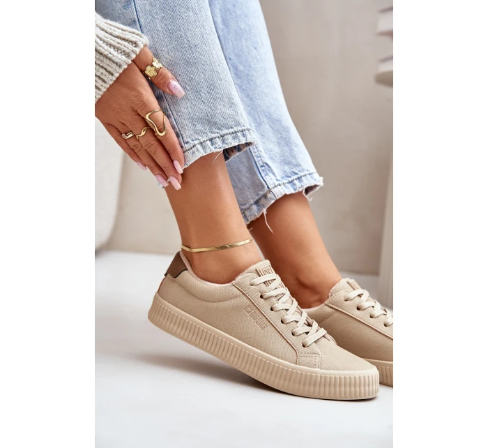 Zateplené Dámské Tenisky Big Star model 21676078 Béžové - Big Star Shoes Zateplené Dámské Tenisky Big Star model 21676078 Béžové - Big Star Shoes